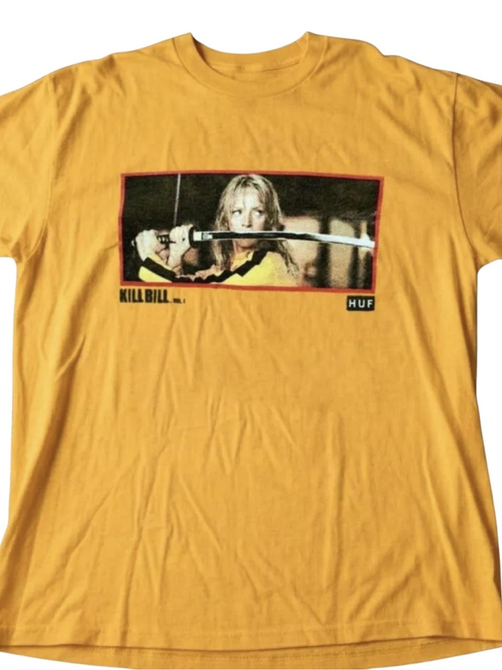 Gildan Yellow KKill Bill Graphic Short Sleeve Tee